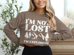 I'm Not Lost I'm Exploring Mountain Print Long Sleeve T-Shirt