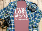 I'm Not Lost I'm Exploring Mountain Print Long Sleeve T-Shirt