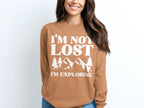 I'm Not Lost I'm Exploring Mountain Print Long Sleeve T-Shirt