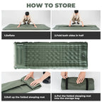 Ultra-Light Inflatable Sleeping Pad with Built-in Pillow for Outdoor Camping