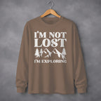 I'm Not Lost I'm Exploring Mountain Print Long Sleeve T-Shirt