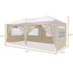 10'x20 'folding canopy with 6 detachable side walls for outdoor activity shelter UPF 50+terrace portable tent