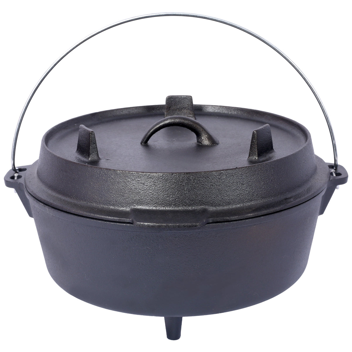 ast iron Dutch oven with lid, outdoor camping deep pot, used for camping, cooking, barbecue and leg rest,6 quarts