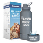 Dog + Human Water Bottle with Detachable Dog Bowl