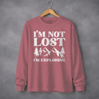 I'm Not Lost I'm Exploring Mountain Print Long Sleeve T-Shirt