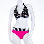Cutest Retro Swimsuit Swimwear Vintage High Waist Swimsuit For Women Halter 2 Piece Bathing Suit Ruffle Bikini Set Tummy Control Vintage Pin Up High Waist Bikini Set For Women Swimming Bathing Suit S/M/L/XL