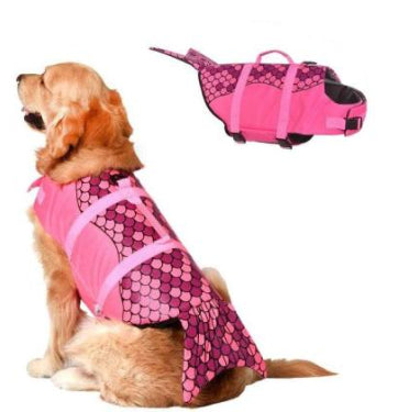 Mermaid Shark Pet Dog Swimming Life Vest Adjustable Dog Life Jacket for Small Large Pet Dog Summer Dog Life Aid Vest Swimwear