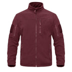 Dark Blue Warm Multi-Pockets Outdoor Tactical Fleece Jacket Soft Unique Style Jacket Work Coats Men's Windbreaker Jacket Sport Hiking Coat For Winter And Autumn