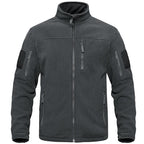 Dark Blue Warm Multi-Pockets Outdoor Tactical Fleece Jacket Soft Unique Style Jacket Work Coats Men's Windbreaker Jacket Sport Hiking Coat For Winter And Autumn