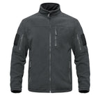 Dark Blue Warm Multi-Pockets Outdoor Tactical Fleece Jacket Soft Unique Style Jacket Work Coats Men's Windbreaker Jacket Sport Hiking Coat For Winter And Autumn