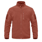 Dark Blue Warm Multi-Pockets Outdoor Tactical Fleece Jacket Soft Unique Style Jacket Work Coats Men's Windbreaker Jacket Sport Hiking Coat For Winter And Autumn
