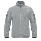 Dark Blue Warm Multi-Pockets Outdoor Tactical Fleece Jacket Soft Unique Style Jacket Work Coats Men's Windbreaker Jacket Sport Hiking Coat For Winter And Autumn