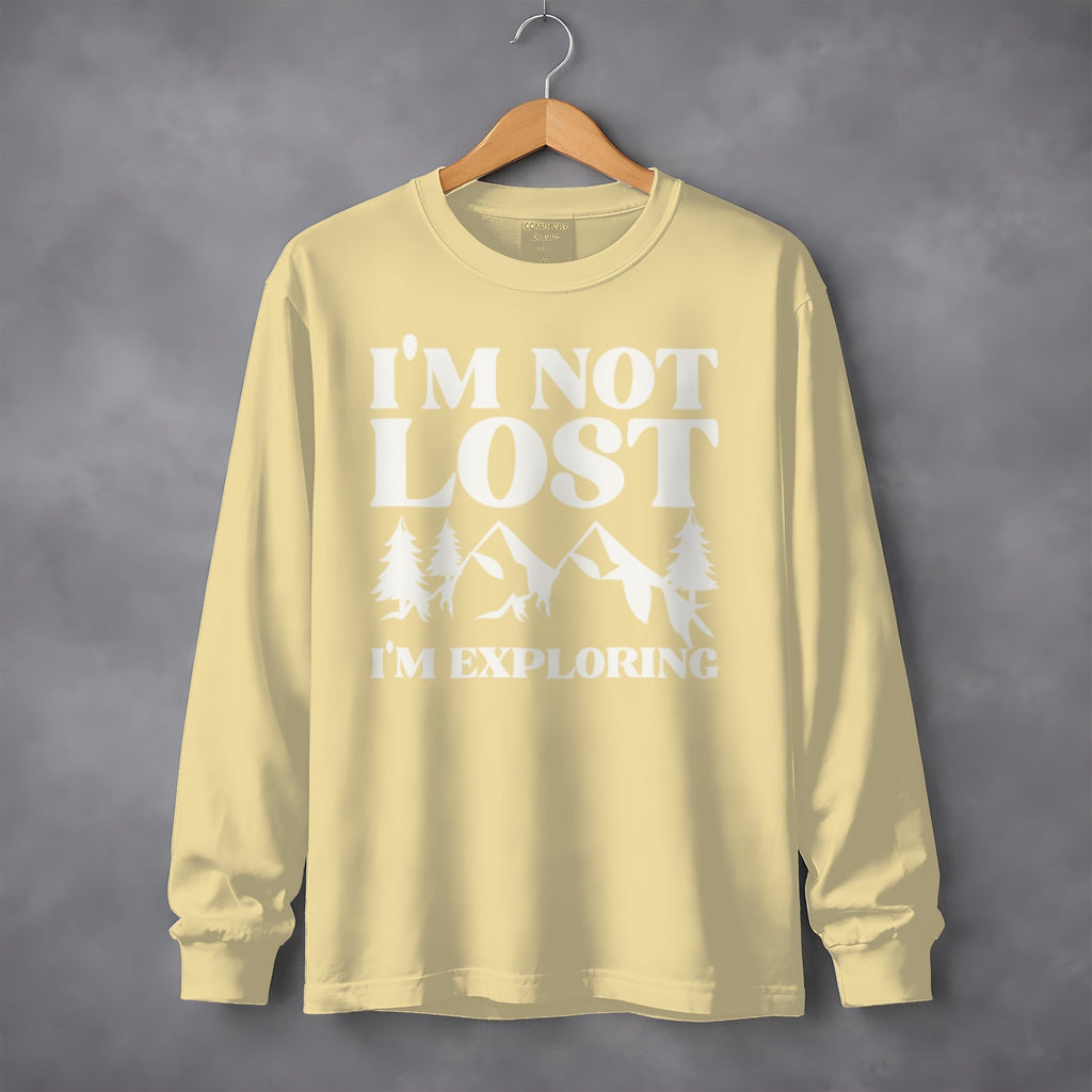 I'm Not Lost I'm Exploring Mountain Print Long Sleeve T-Shirt