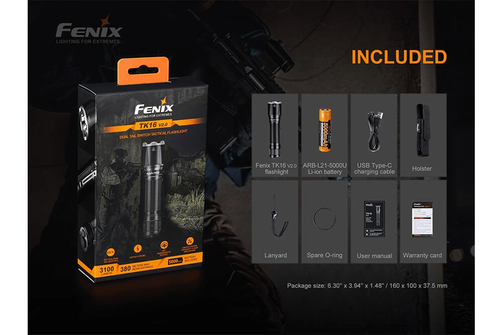 Fenix TK16 V2.0 Tactical Flashlight - 3100 Lumens