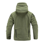 Outdoor Tactical Fleece Jacket Lightweight Uniform Soft Casual Hooded Jacket Thermal Fleece Coat Jacket With Hood Outdoor Sport Hiking Camping Clothing Training Jackets Men Thermal Warm Autumn Clothing
