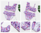 Teenager Girls Swimwear Two pieces Girls Swimsuit High quality Kids Bikini Sets Children Beach Wear Girls Two Piece Bikini Swimsuits Striped Ruffle Swimwear Bathing Suit Set