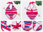 Teenager Girls Swimwear Two pieces Girls Swimsuit High quality Kids Bikini Sets Children Beach Wear Girls Two Piece Bikini Swimsuits Striped Ruffle Swimwear Bathing Suit Set