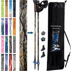 Official Nordic Walking Poles - True Nordic Glove Grip w-flip locks, detachable feet and travel bag - pair - For Heights up to 6’2”