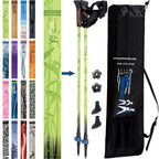 Official Nordic Walking Poles - True Nordic Glove Grip w-flip locks, detachable feet and travel bag - pair - For Heights up to 6’2”