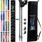 Official Nordic Walking Poles - True Nordic Glove Grip w-flip locks, detachable feet and travel bag - pair - For Heights up to 6’2”