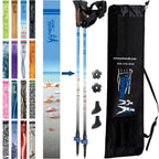 Official Nordic Walking Poles - True Nordic Glove Grip w-flip locks, detachable feet and travel bag - pair - For Heights up to 6’2”
