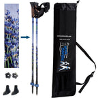 Official Nordic Walking Poles - True Nordic Glove Grip w-flip locks, detachable feet and travel bag - pair - For Heights up to 6’2”
