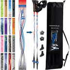 Official Nordic Walking Poles - True Nordic Glove Grip w-flip locks, detachable feet and travel bag - pair - For Heights up to 6’2”