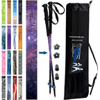 Official Casual Trek Hiking & Walking Poles - Hiking/Trekking Grip w-flip locks, detachable feet and travel bag - pair - For Heights up to 6’2”